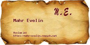 Mahr Evelin névjegykártya
